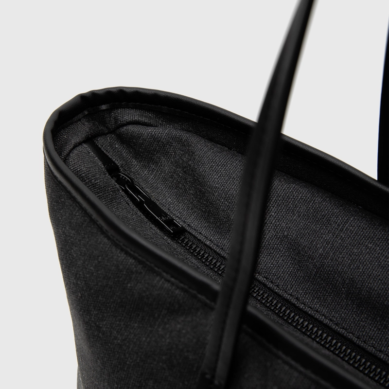 CARTERA TOTE WAXED CANVAS BLACK BLACK BUBBA - 5
