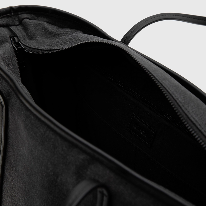 CARTERA TOTE WAXED CANVAS BLACK BLACK BUBBA - 7