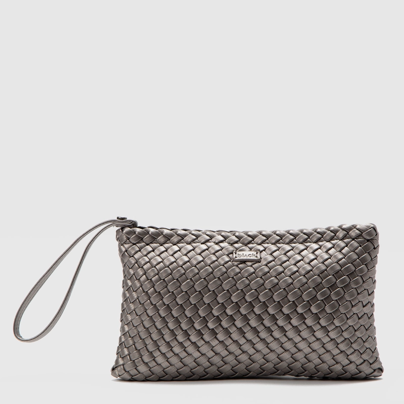 CARTERA CLUTCH VIENA SILVER BLACK BUBBA - 1