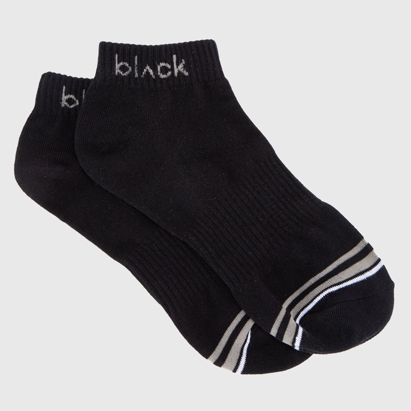 CALCETIN CORTO LOGO BEIGE BLACK BUBBA - 1