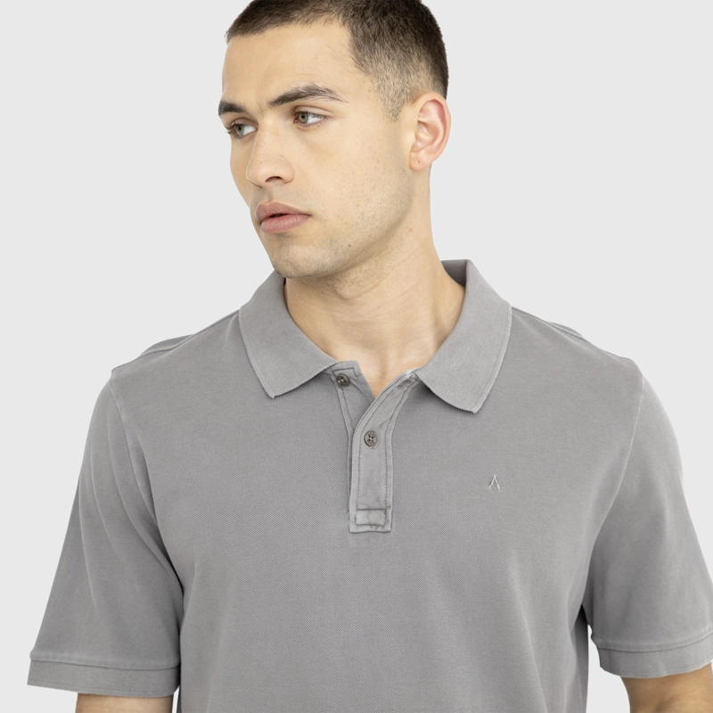 POLERA POLO PIQUE GRIS CLARO BLACK BUBBA - 2