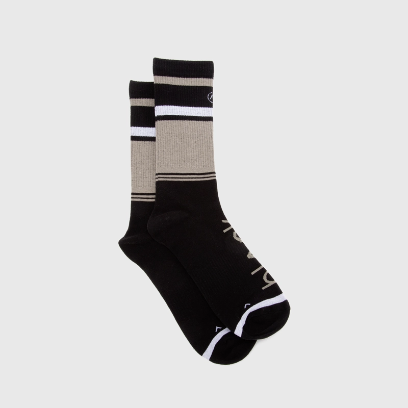 CALCETIN BEIGE LOGO BLACK BUBBA - 1