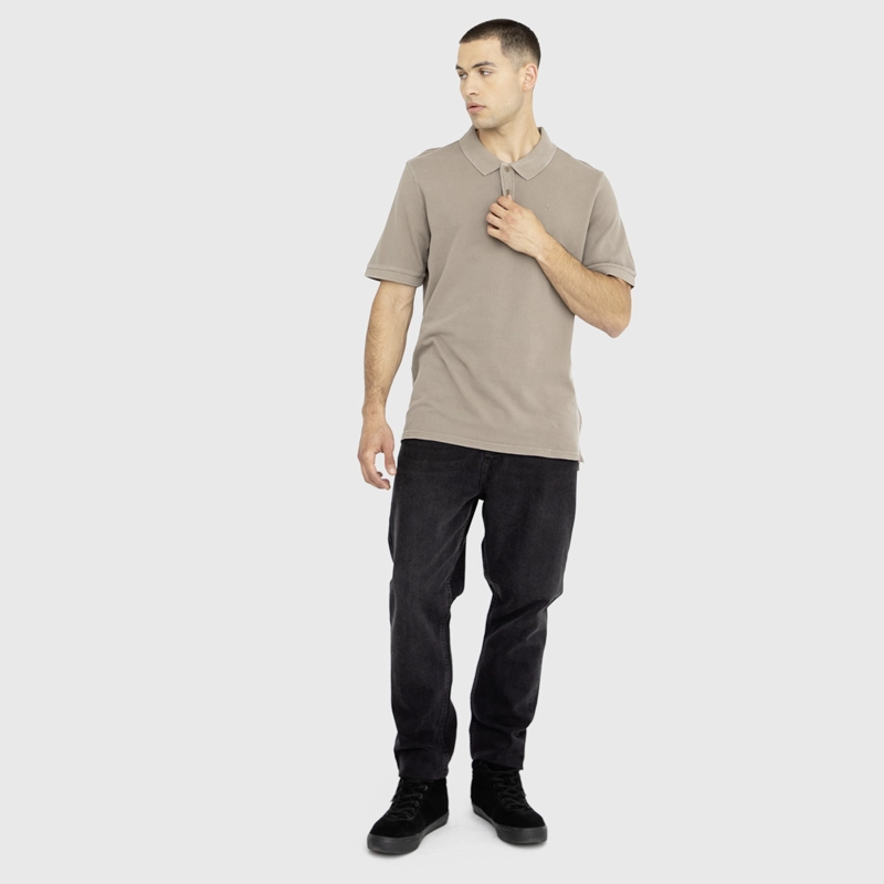 POLERA POLO PIQUE CAFE CLARO BLACK BUBBA - 5