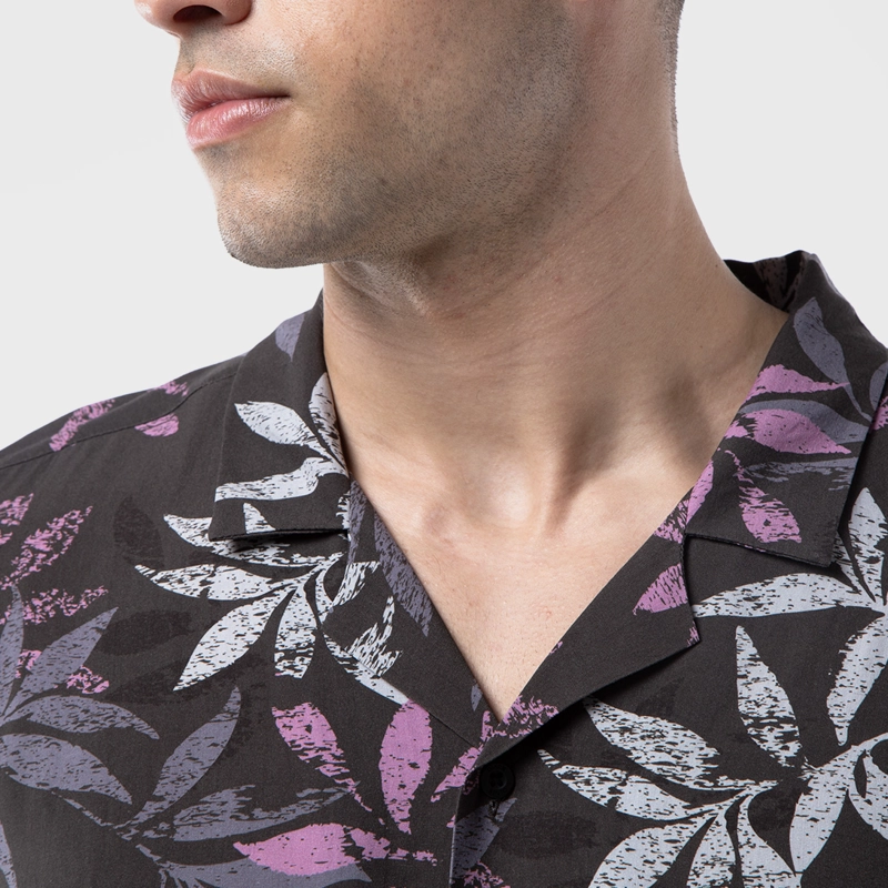 CAMISA VISCOSA SUMMER PRINT BLACK BUBBA - 5