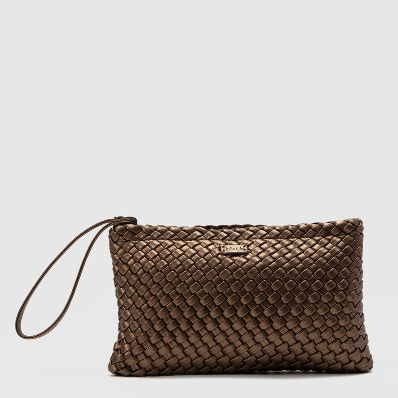 CARTERA CLUTCH VIENA BROWNE BLACK BUBBA - 1