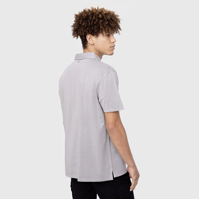 POLO TEE ORGANIC COTTON GREY  BLACK BUBBA - 2