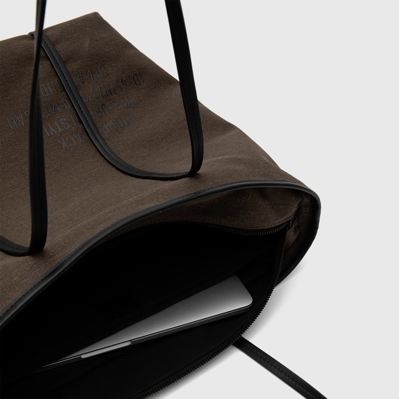 CARTERA TOTE WAXED CANVAS MAPLE BLACK BUBBA - 6