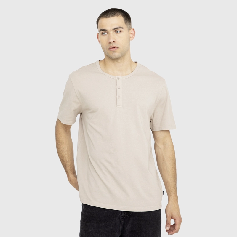 POLERA HENLEY BEIGE BLACK BUBBA - 1