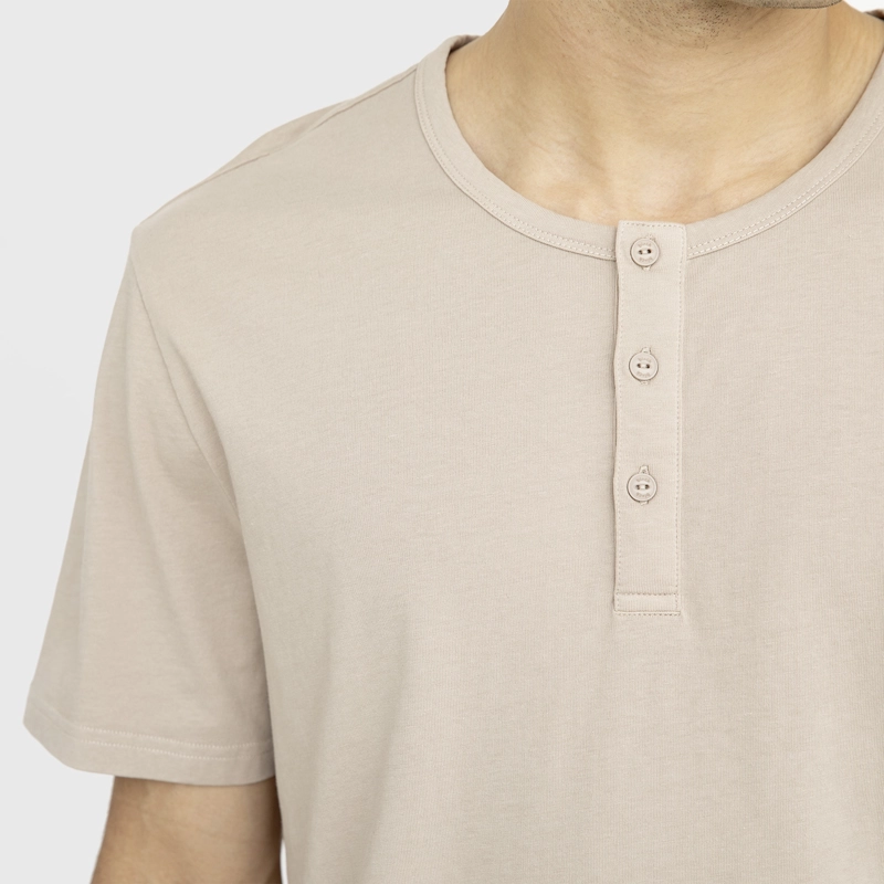 POLERA HENLEY BEIGE BLACK BUBBA - 4