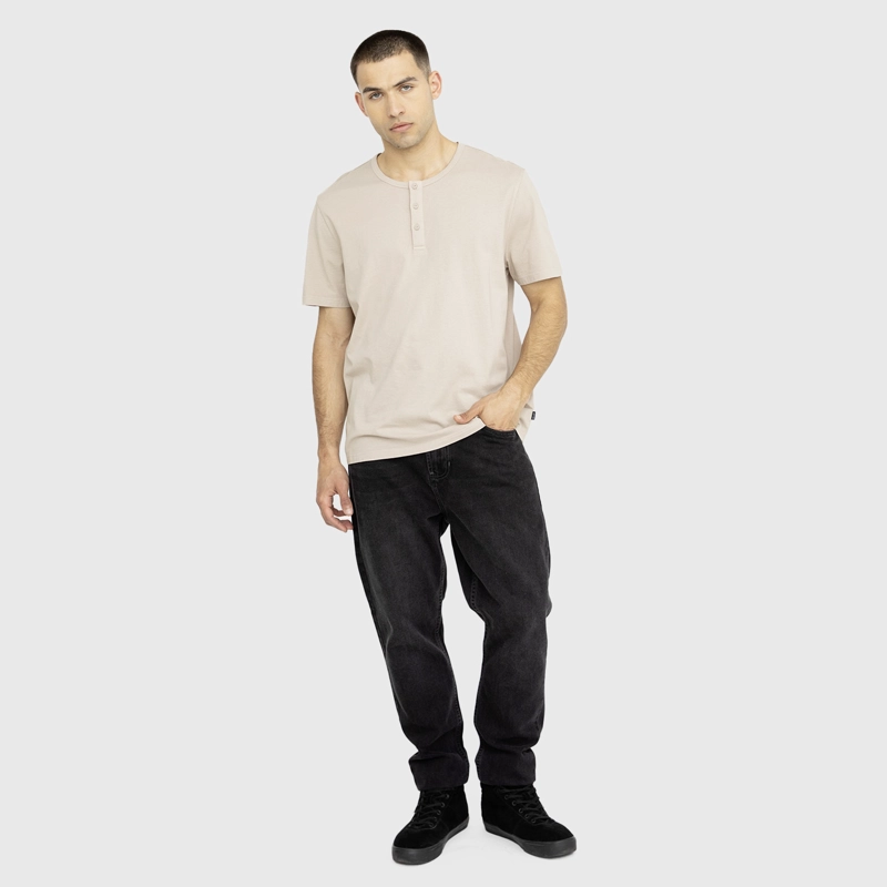 POLERA HENLEY BEIGE BLACK BUBBA - 5