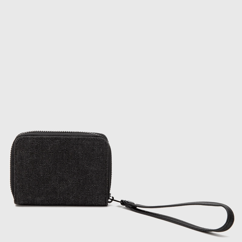 BILLETERA CANVAS GREY MINI BLACK BUBBA - 2