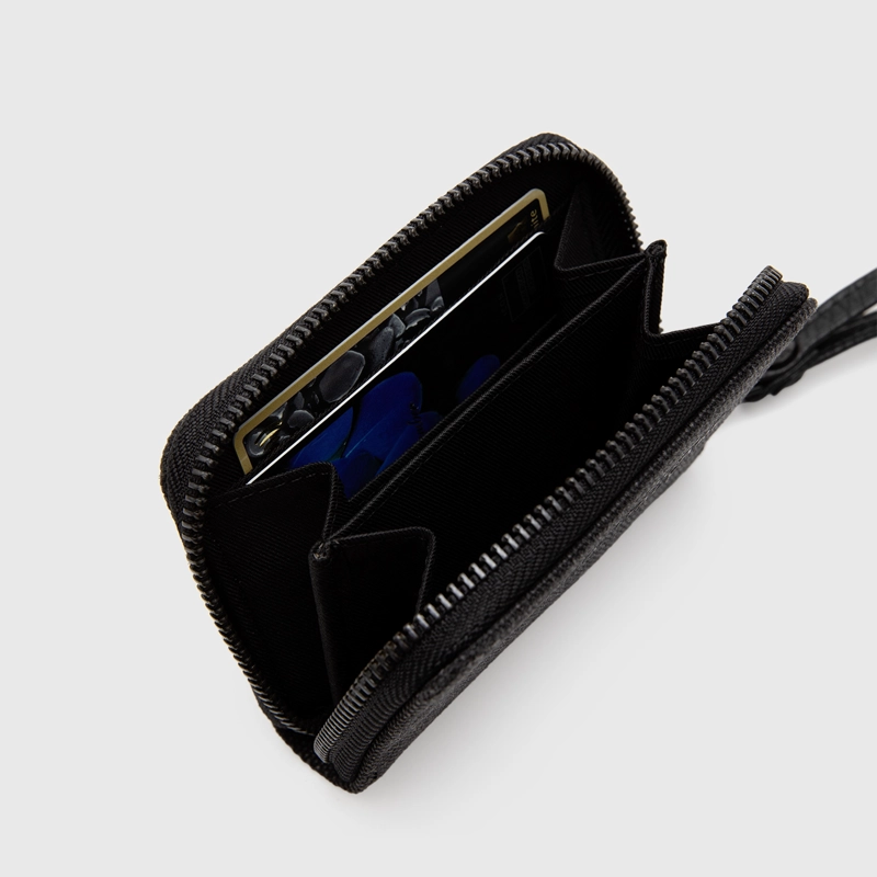 BILLETERA CANVAS GREY MINI BLACK BUBBA - 3