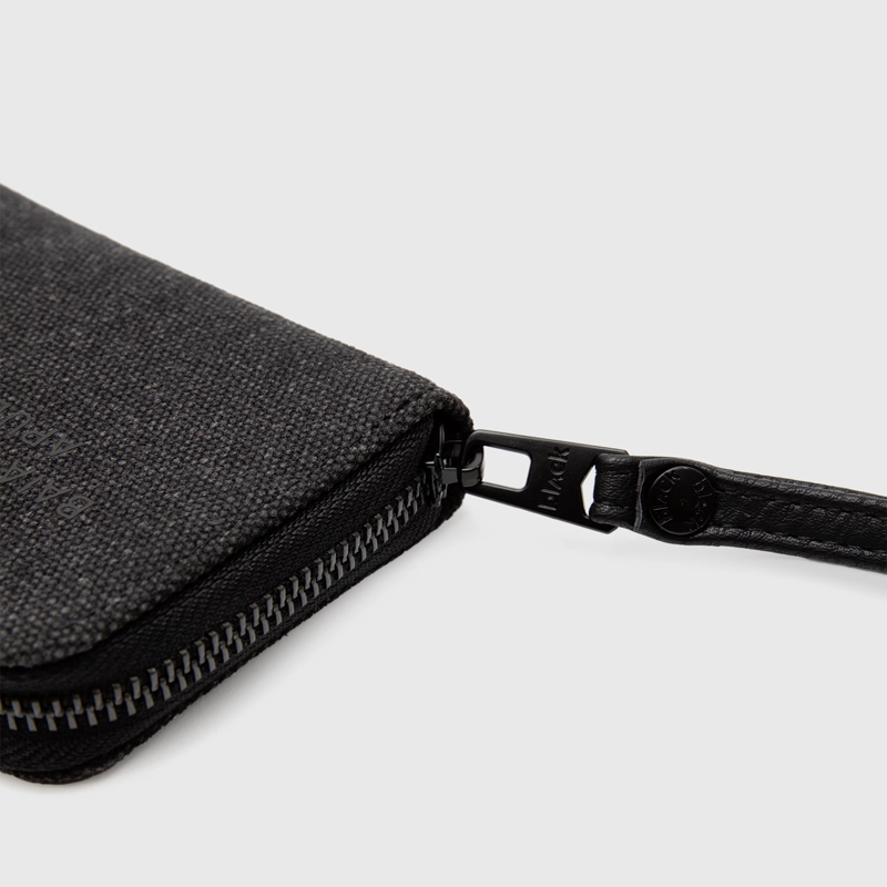 BILLETERA CANVAS GREY MINI BLACK BUBBA - 4
