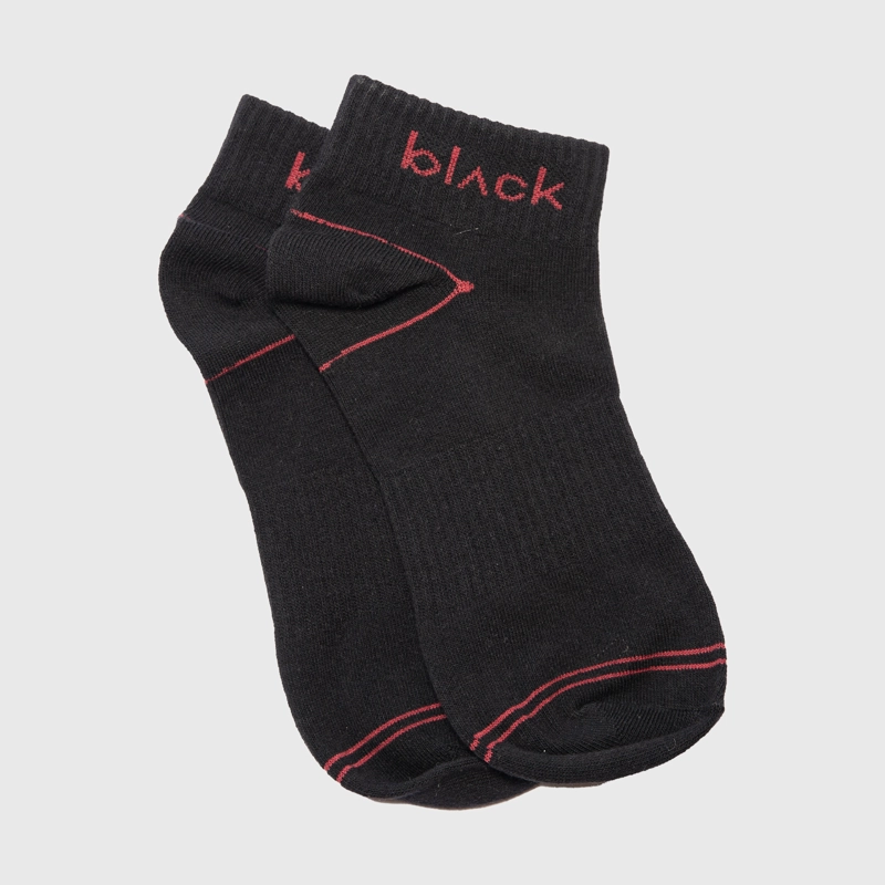 SHORT SOCKS LINE STRETCH RED BLACK BUBBA - 1