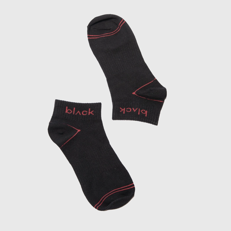 SHORT SOCKS LINE STRETCH RED BLACK BUBBA - 2