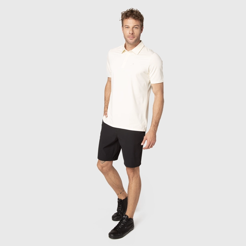 POLERA TECH GOLF OFF WHITE BLACK BUBBA - 3