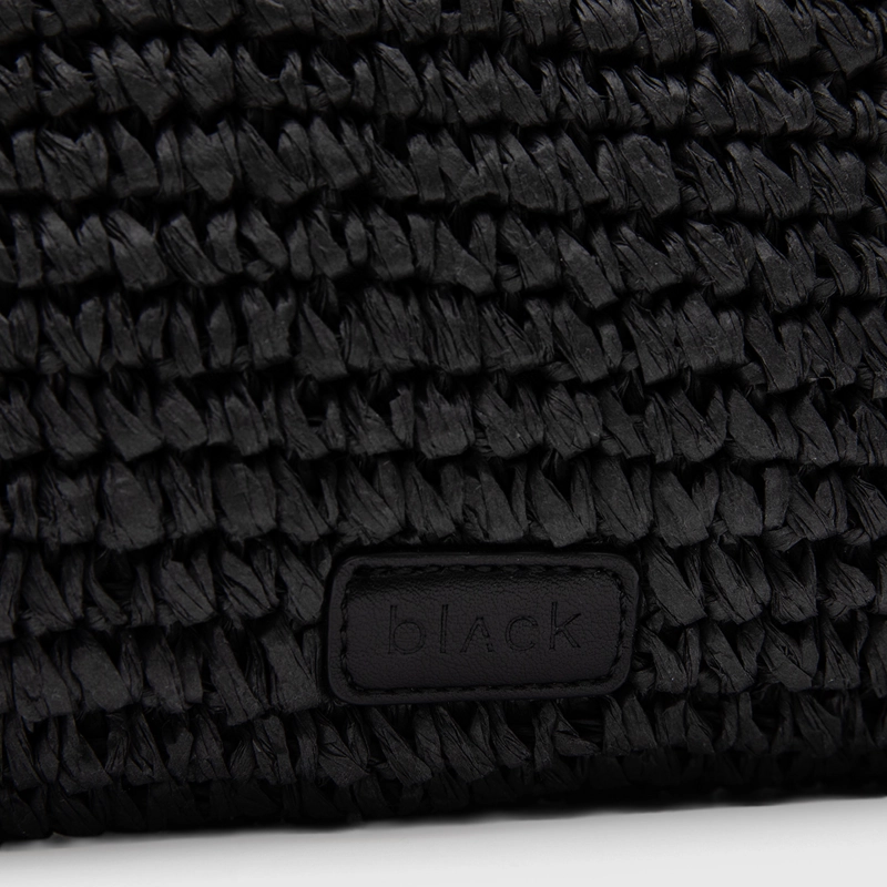 CARTERA CLUTCH RAFFIA BLACK BLACK BUBBA - 5
