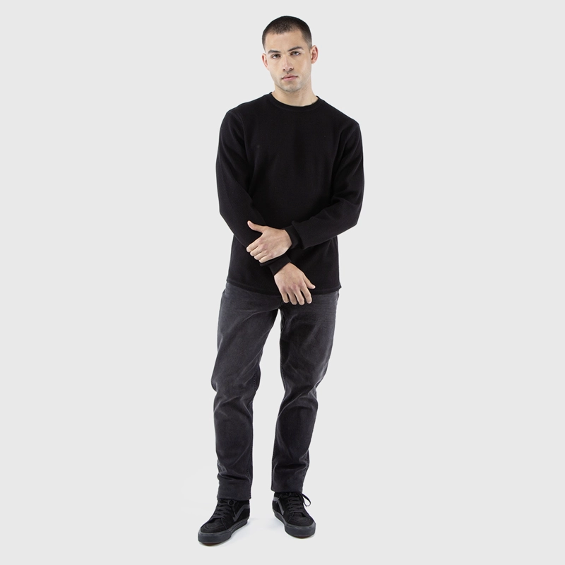 CREWNECK WAFFLE SUMMER BLACK BLACK BUBBA - 1