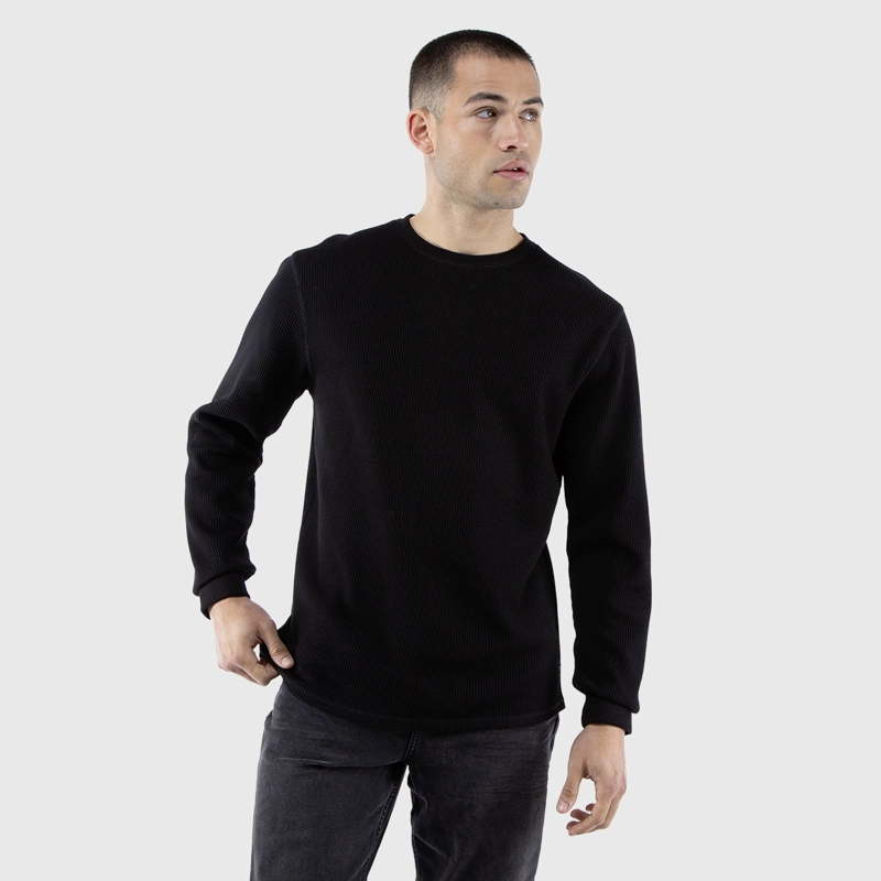 CREWNECK WAFFLE SUMMER BLACK BLACK BUBBA - 2