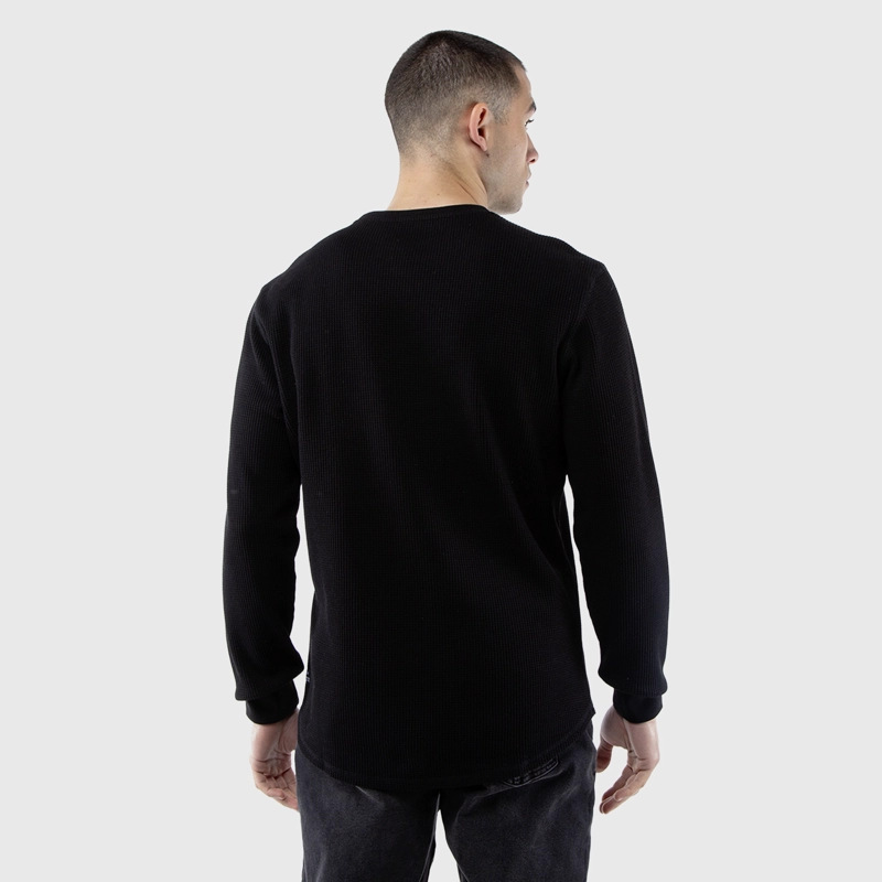 CREWNECK WAFFLE SUMMER BLACK BLACK BUBBA - 3