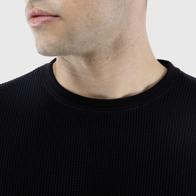 CREWNECK WAFFLE SUMMER BLACK BLACK BUBBA - 5
