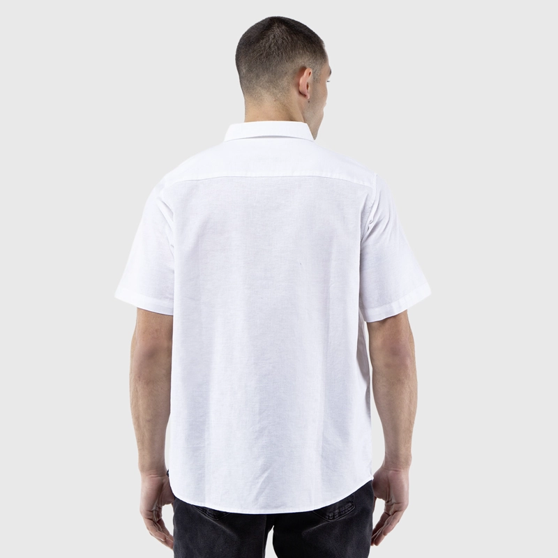 CAMISA MANGA CORTA LINO BLANCA BLACK BUBBA - 3