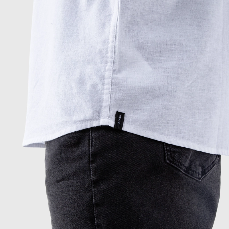 CAMISA MANGA CORTA LINO BLANCA BLACK BUBBA - 6