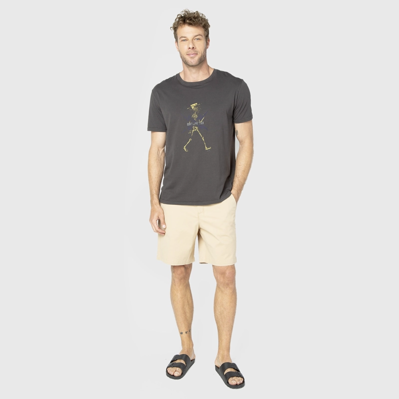 SHORT COTTON BEIGE BLACK BUBBA - 3