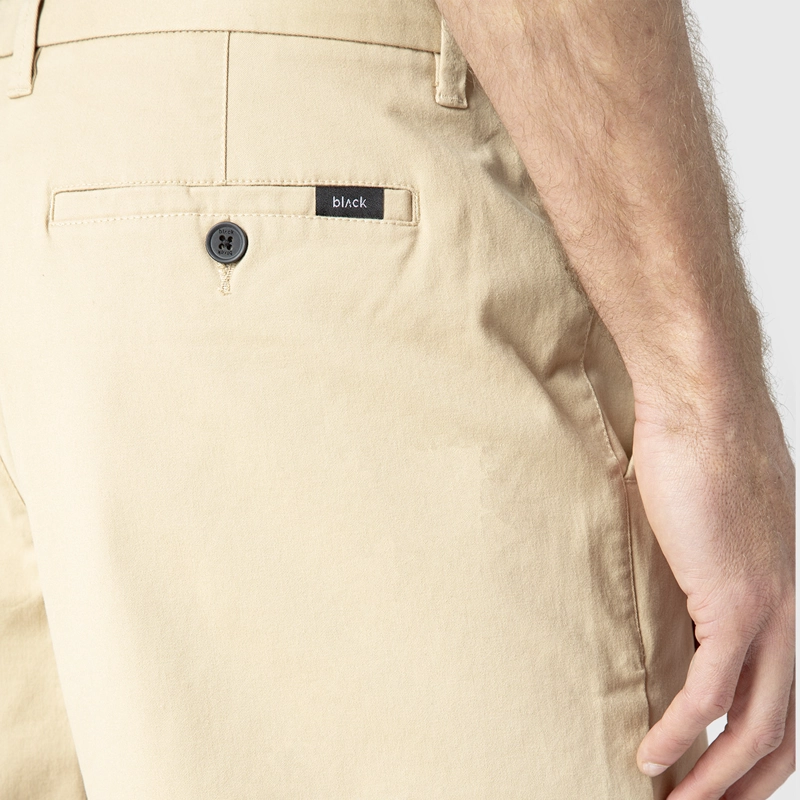 SHORT COTTON BEIGE BLACK BUBBA - 4