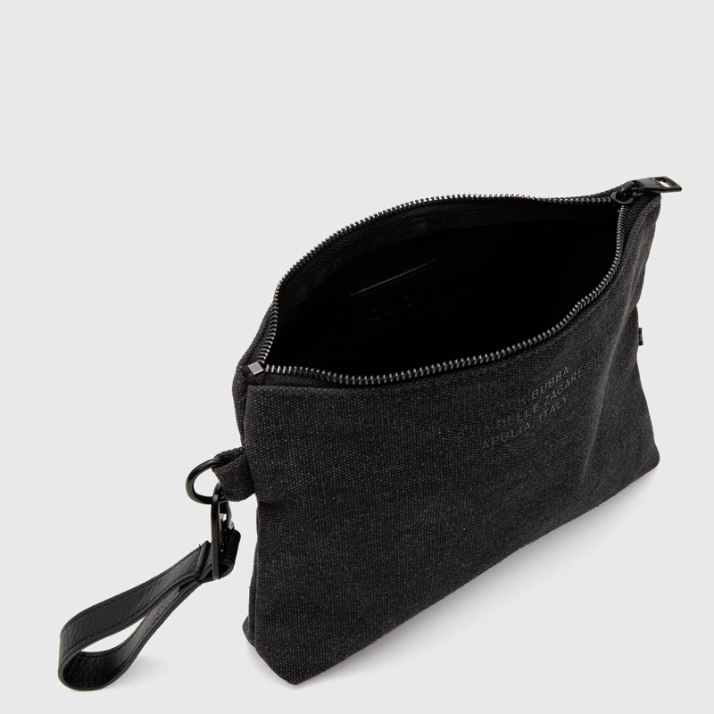 CARTERA CLUTCH CANVAS GREY BLACK BUBBA - 2