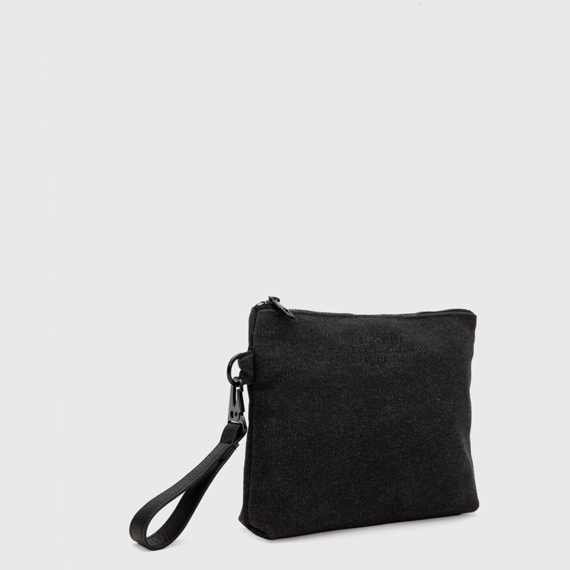 CARTERA CLUTCH CANVAS GREY BLACK BUBBA - 3