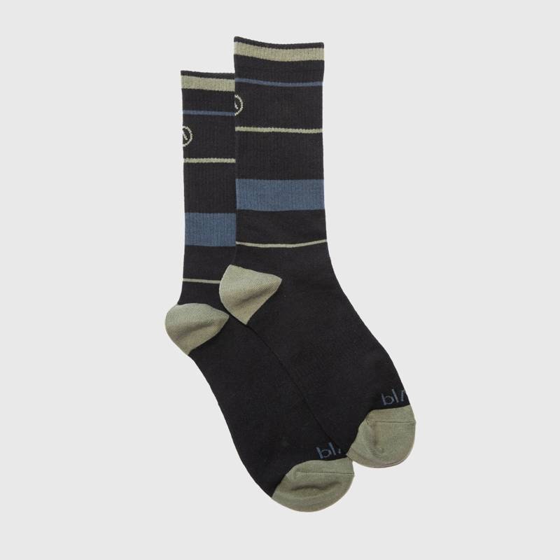 LONG SOCKS LINE STRETCH BLUE & GREEN BLACK BUBBA - 1
