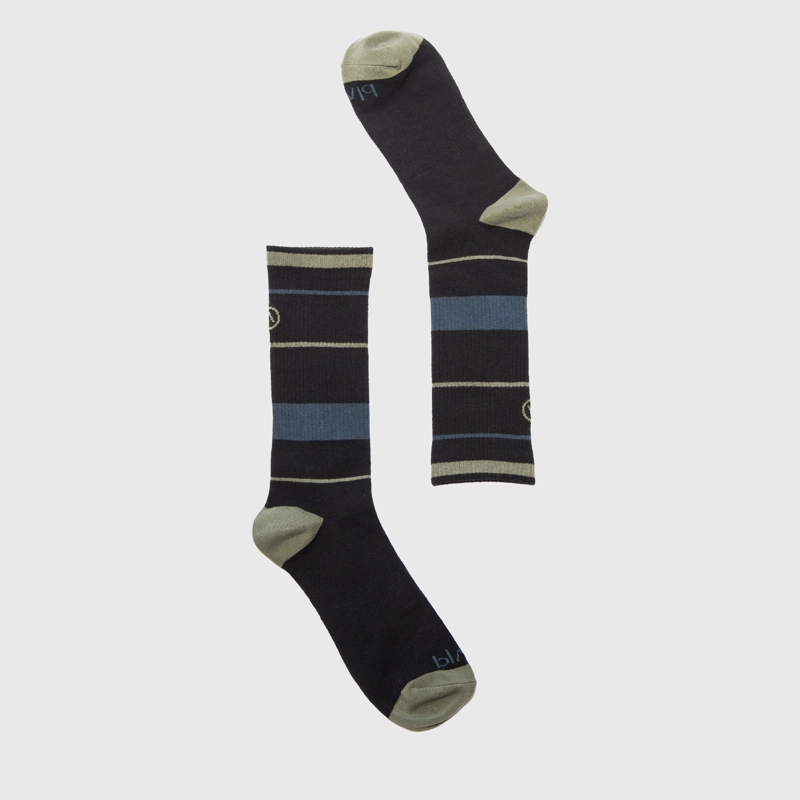 LONG SOCKS LINE STRETCH BLUE & GREEN BLACK BUBBA - 2