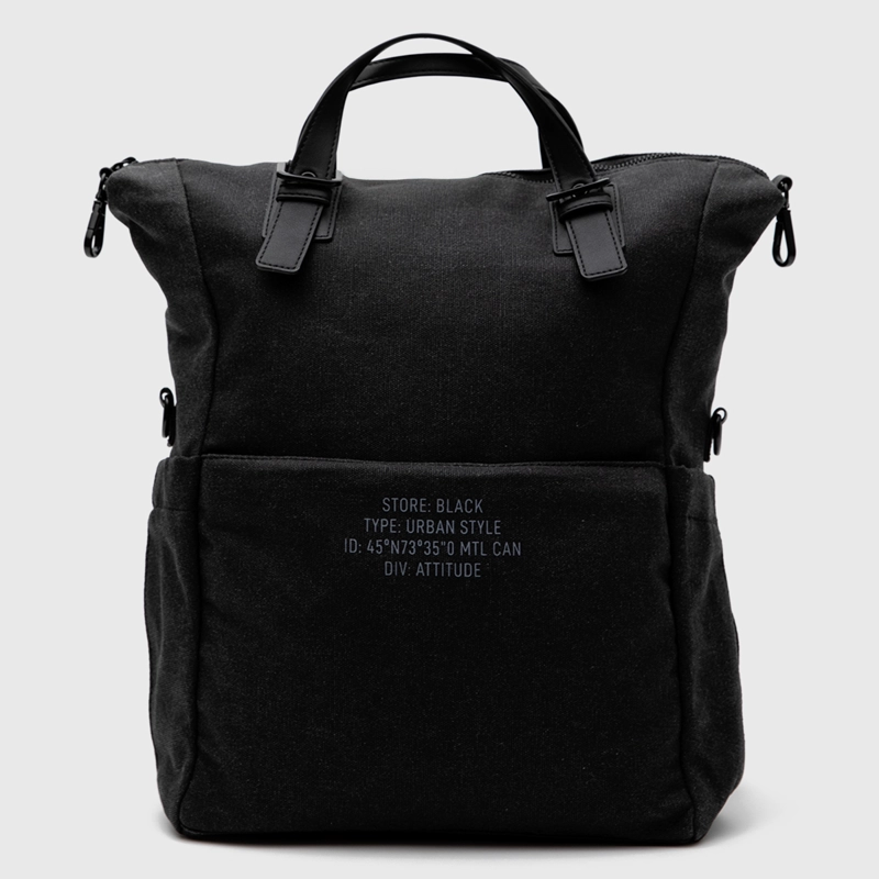 MOCHILA WAXED CANVAS BLACK BLACK BUBBA - 1