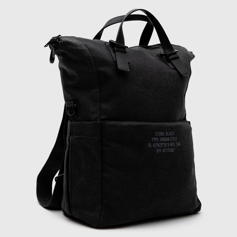 MOCHILA WAXED CANVAS BLACK BLACK BUBBA - 2