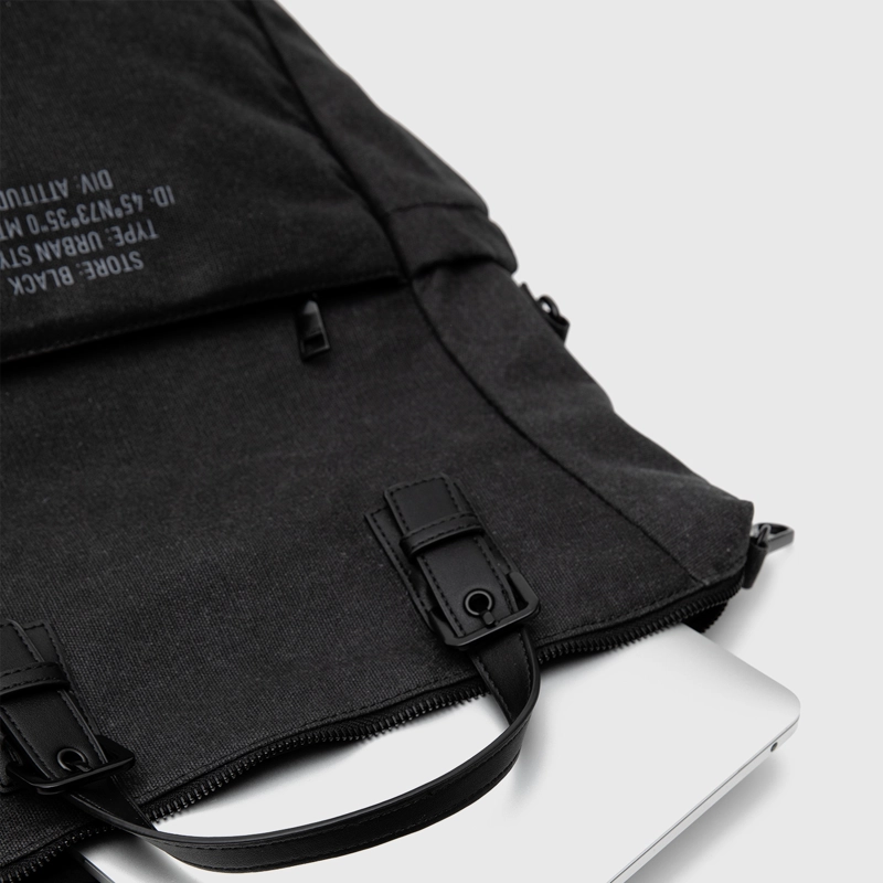 MOCHILA WAXED CANVAS BLACK BLACK BUBBA - 4