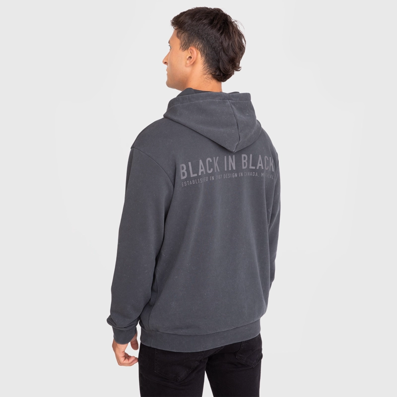 POLERON HODDIE BLACK IN BLACK GRIS OSCURO BLACK BUBBA - 2