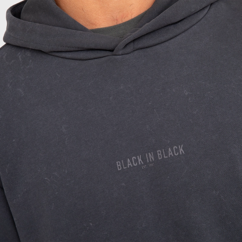 POLERON HODDIE BLACK IN BLACK GRIS OSCURO BLACK BUBBA - 6