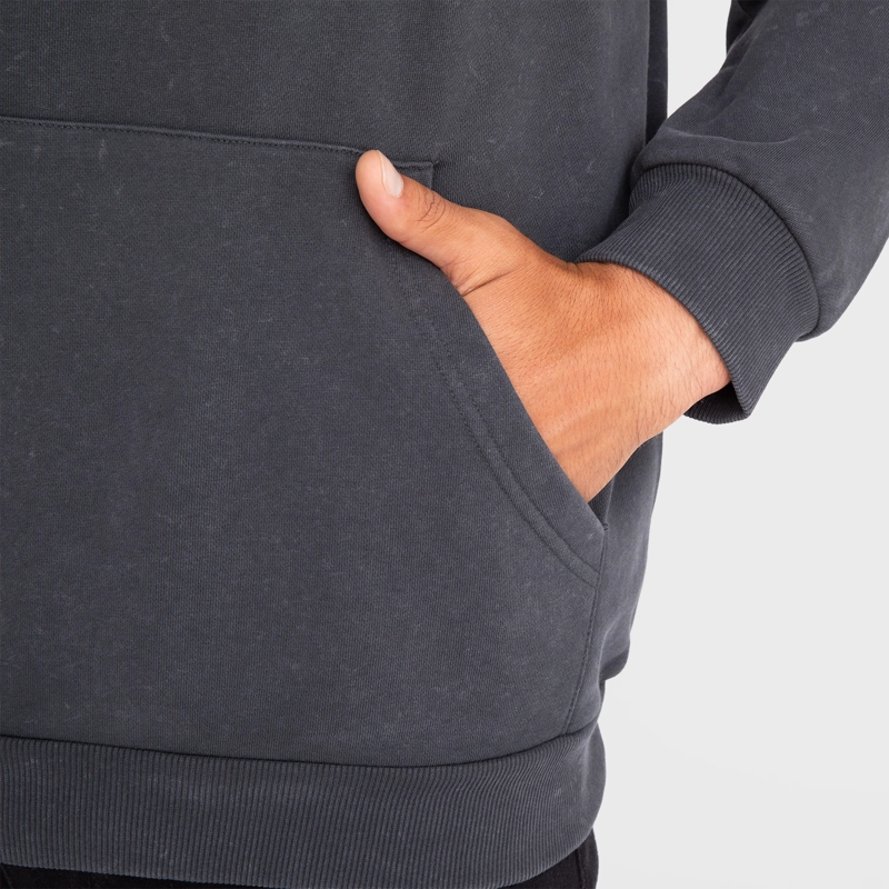 POLERON HODDIE BLACK IN BLACK GRIS OSCURO BLACK BUBBA - 7
