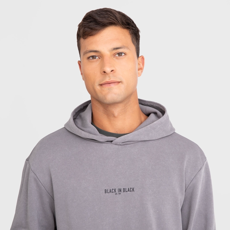 POLERON HODDIE BLACK IN BLACK GRIS BLACK BUBBA - 3