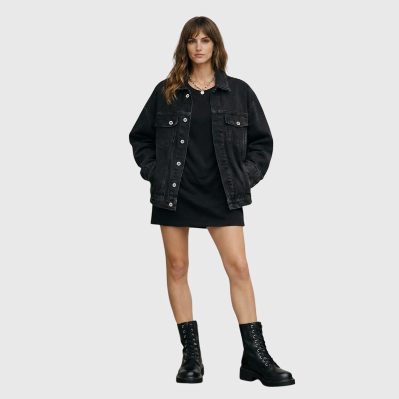 CHAQUETA DE JEANS DARK UNISEX BLACK BUBBA - 7
