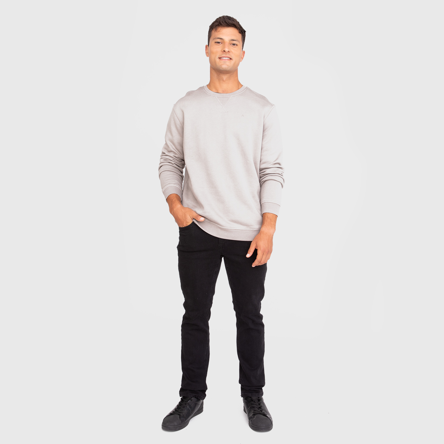 POLERON CREWNECK TAUPE BLACK BUBBA - 5