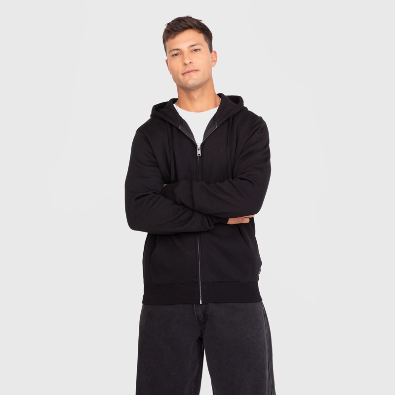 POLERON ZIPPER BLACK BLACK BUBBA - 1