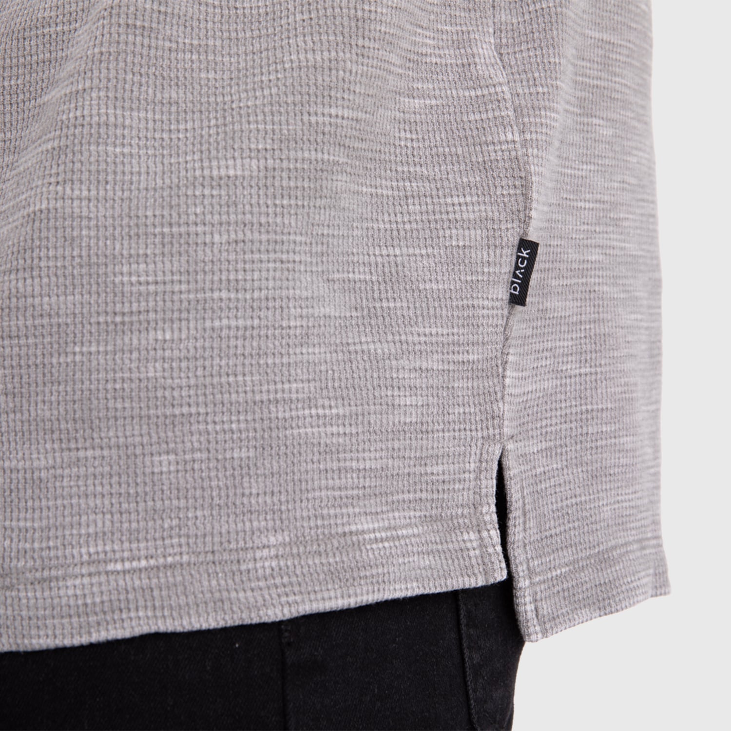 POLERA HENLEY WAFFLE MANGA LARGA GRIS BLACK BUBBA - 5