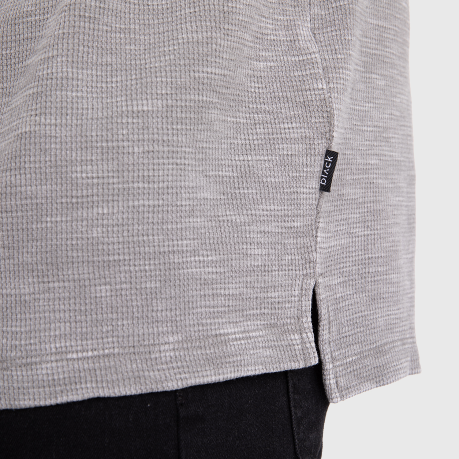 POLERA HENLEY WAFFLE MANGA LARGA GRIS BLACK BUBBA - 5