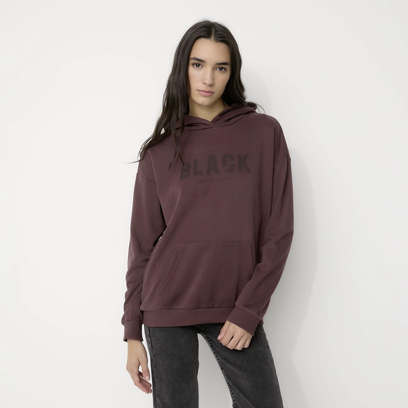 MUJER POLERON WINE BLACK BUBBA - 1