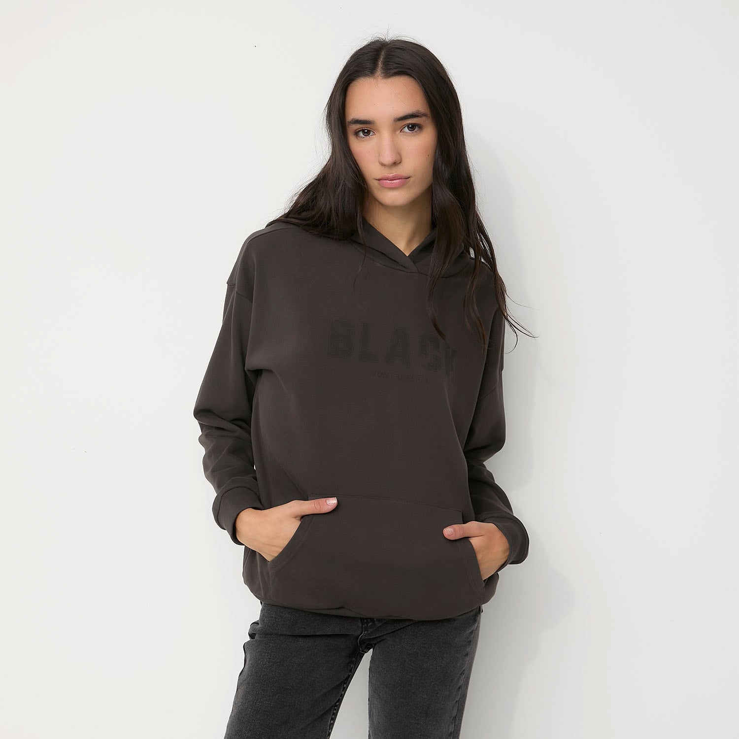 MUJER POLERON LUNGO BLACK BUBBA - 1