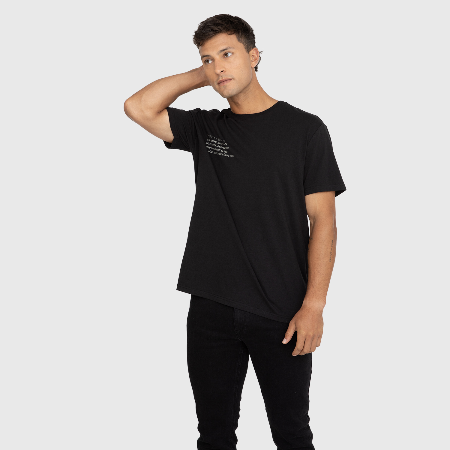 POLERA COTTON PERFORMANCE BLACK BLACK BUBBA - 1