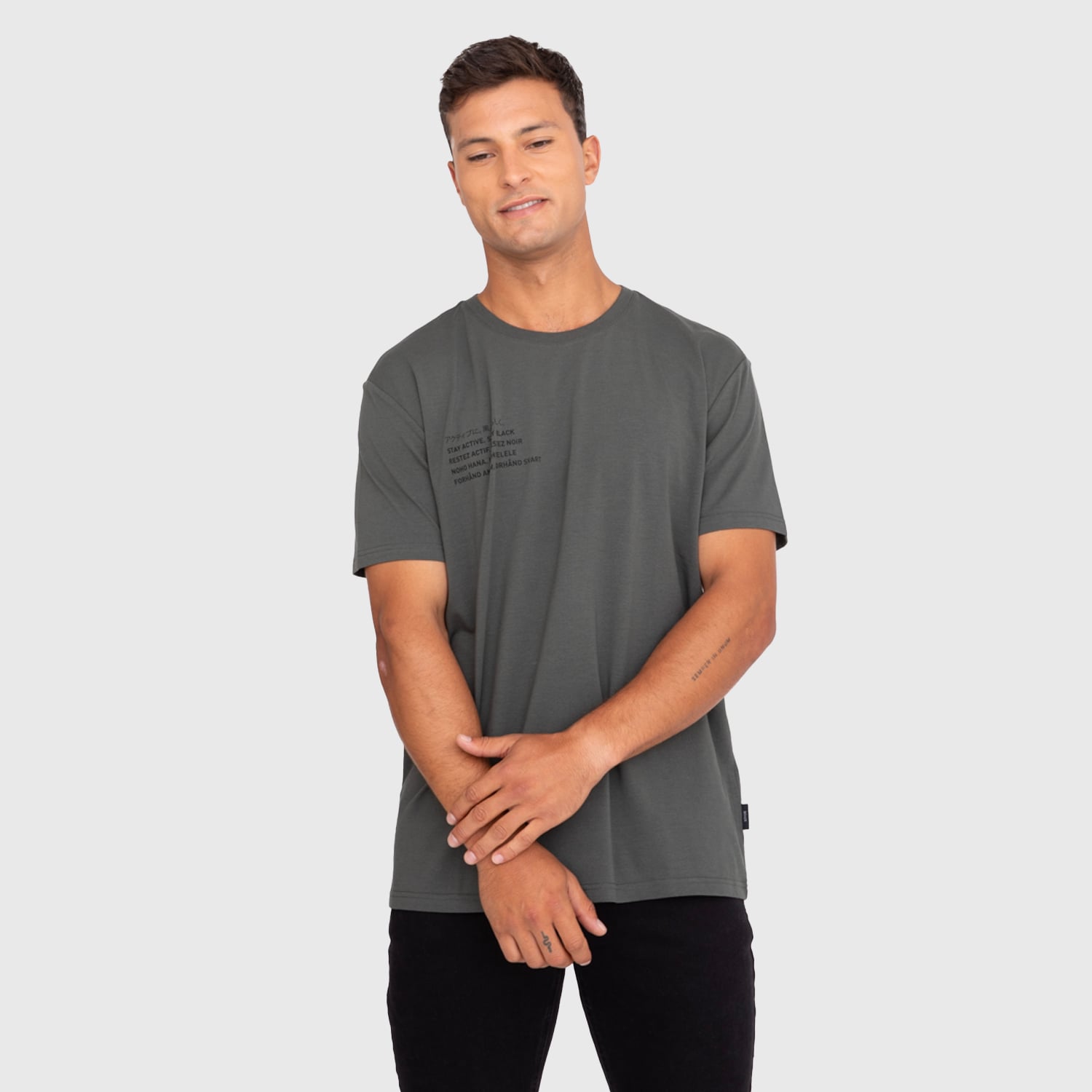 POLERA COTTON PERFORMANCE GREEN BLACK BUBBA - 1