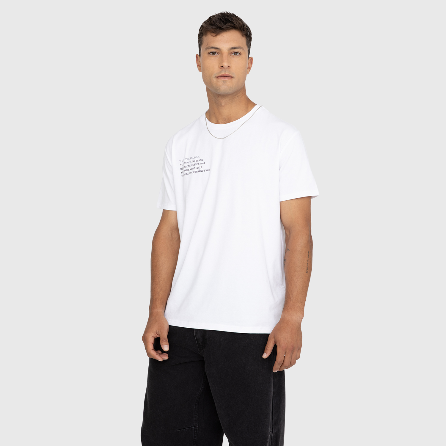 POLERA COTTON PERFORMANCE WHITE BLACK BUBBA - 1